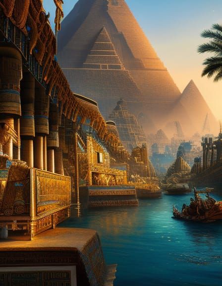 Egyptian Seaport 3 - Ai Generated Artwork - Nightcafe Creator