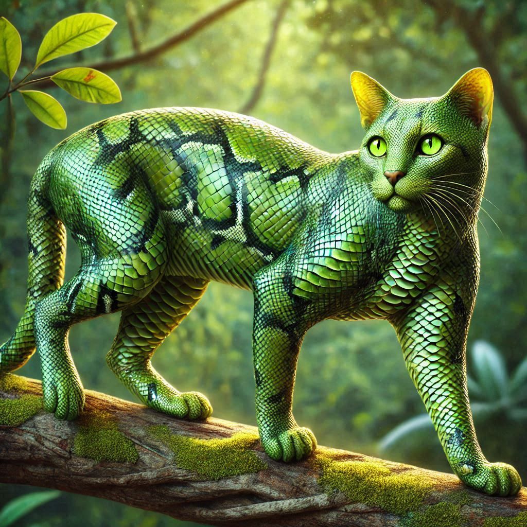 Cat with snake skin  by @Ramoneses