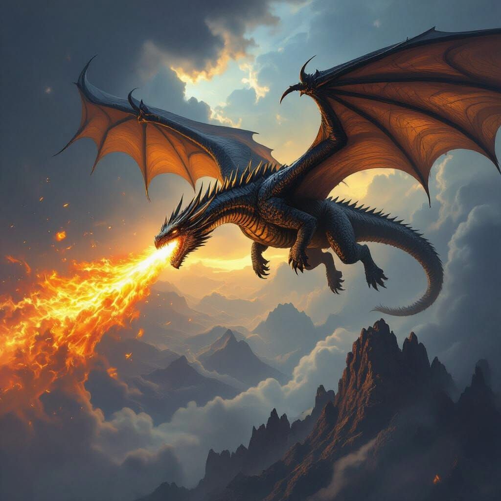 Can you generate a drogon spitting fire in left side while flying 