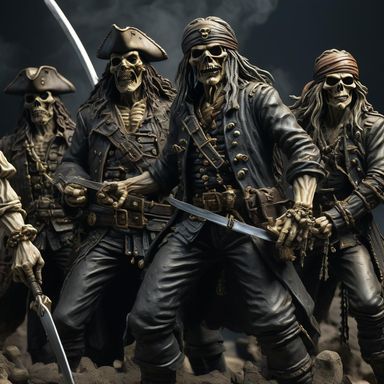 Ivory miniature figurines of pirates and Eddy from Iron maiden ...