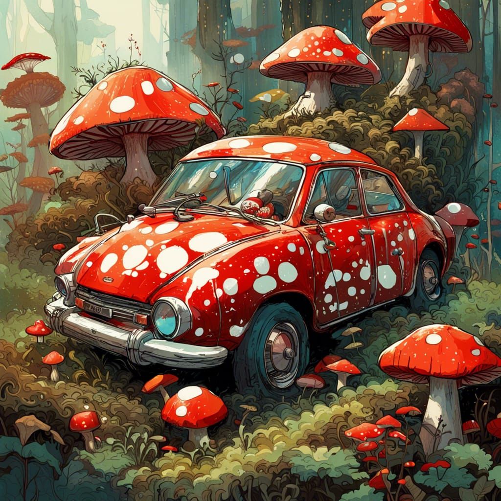 Amanita Muscaria themed car  by @Her