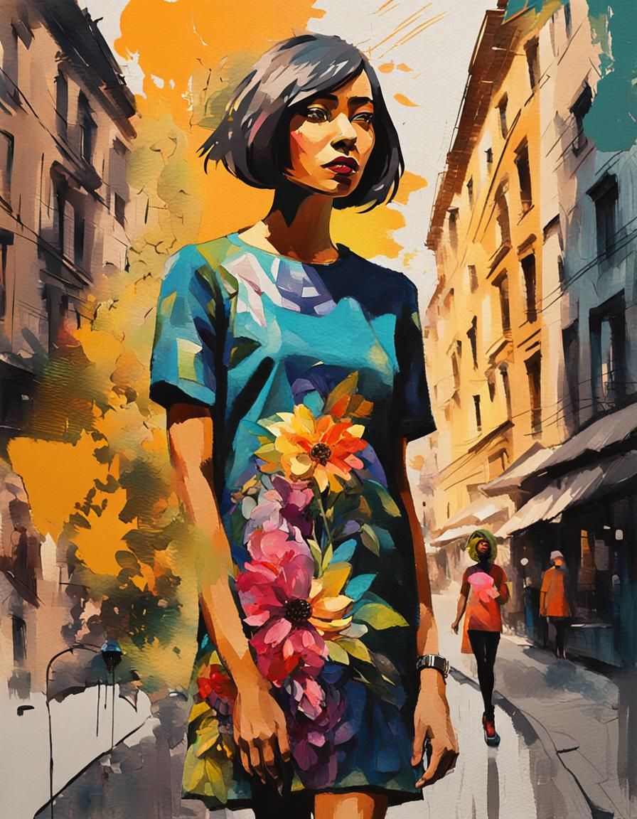 Mixed Media of a Woman