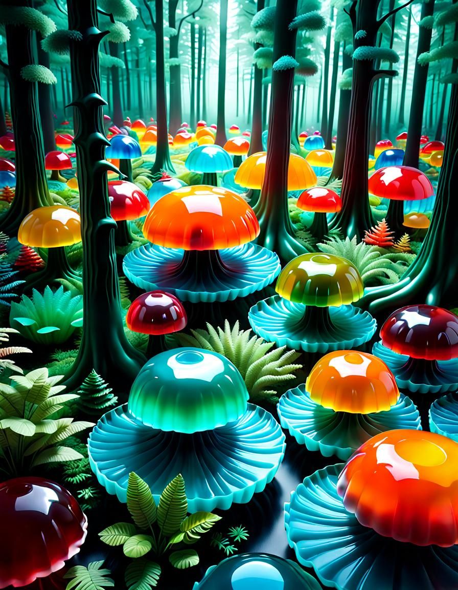 Translucent jiggly jello world