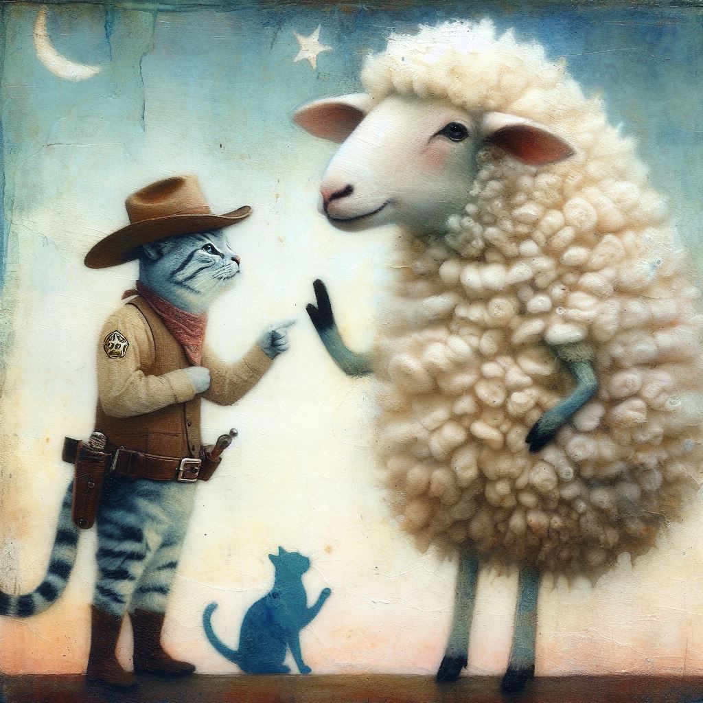 Sheriff Katz welcomes Sheriff Sheep.