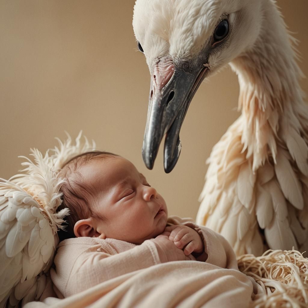 stork brings newborn baby  by @FernandoAkin