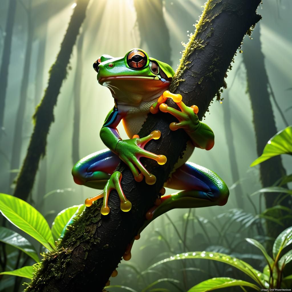 Poisoned tree frog   by @Oma