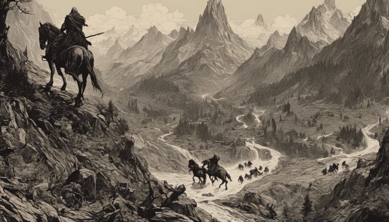 Lord of the rings title sequence <lora:Bakshiesque:1.0> 