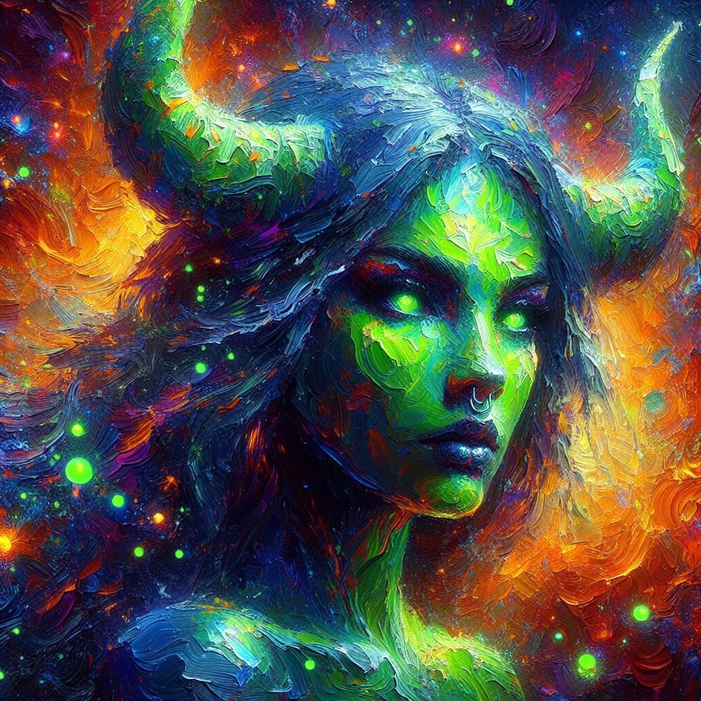 Taurus Goddess #1-3 "Impasto Style" (DALL·E 3)