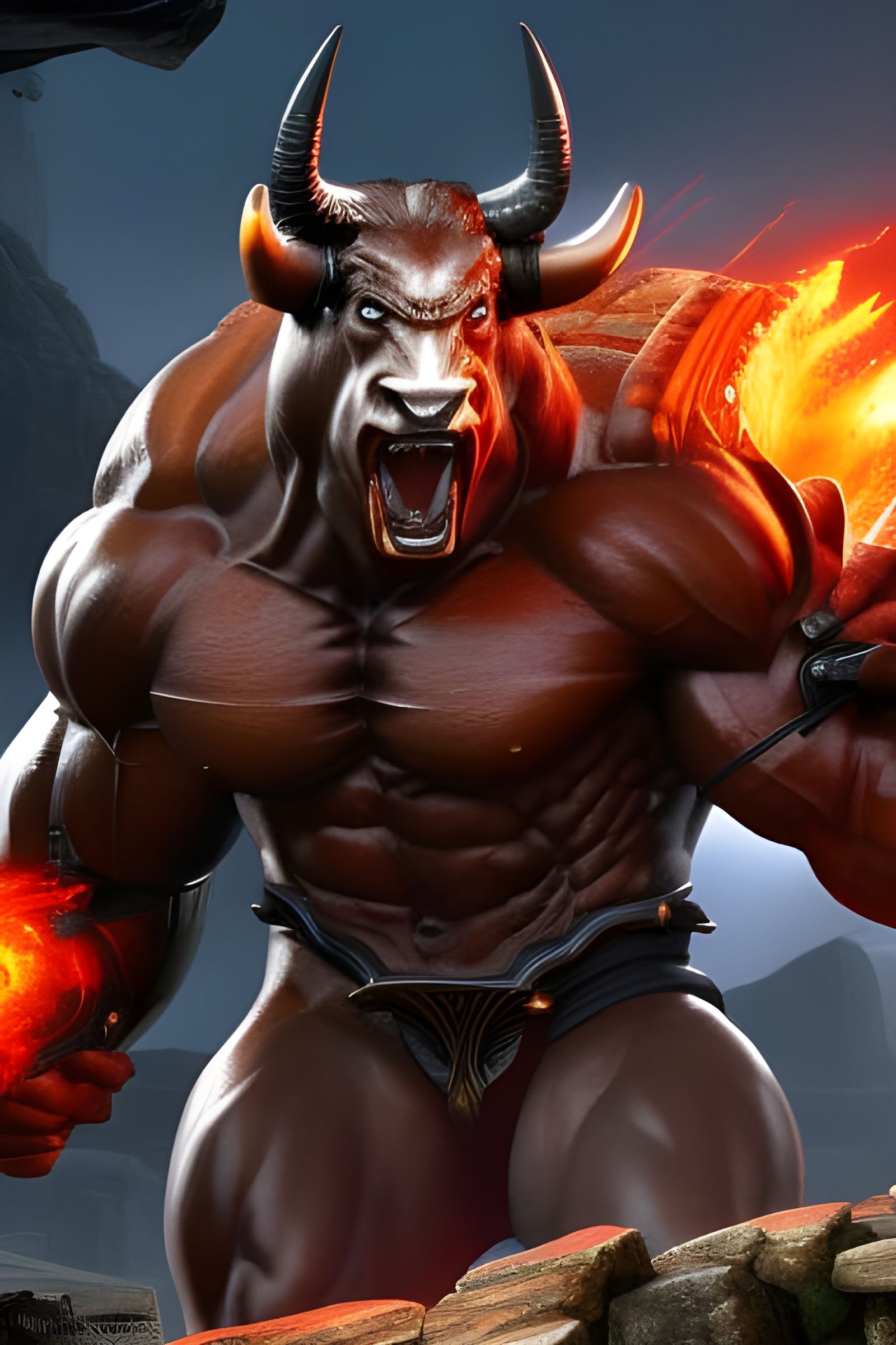 Roaring Minotaur   by @SONart
