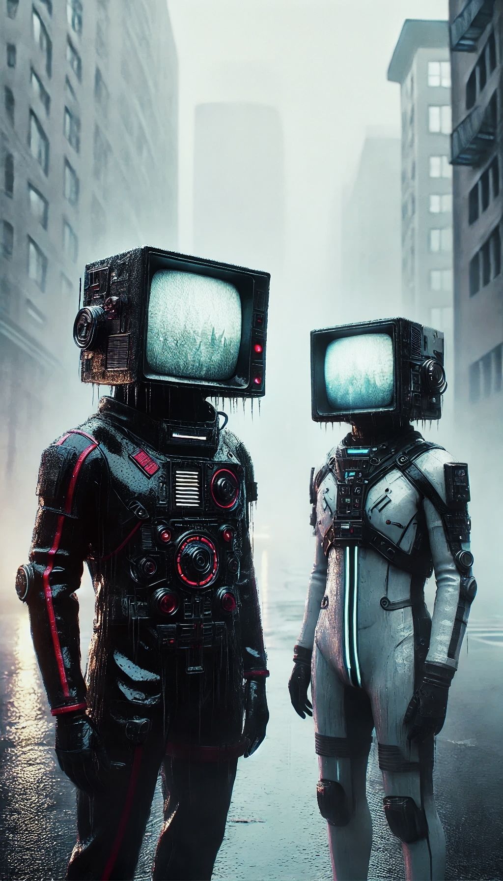 “In a desolate future, machines wander the streets”