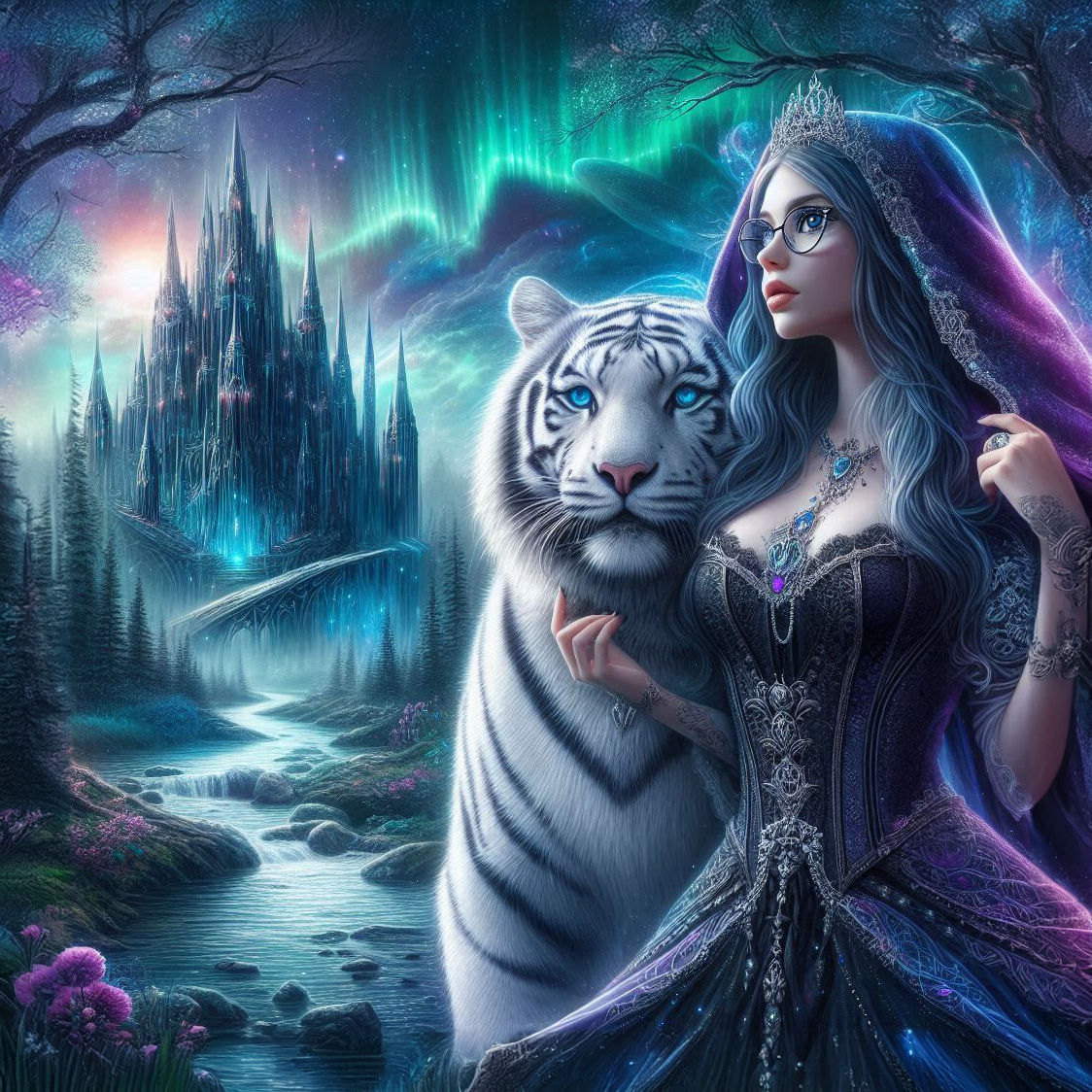 The Gothic Queen and her White Tiger