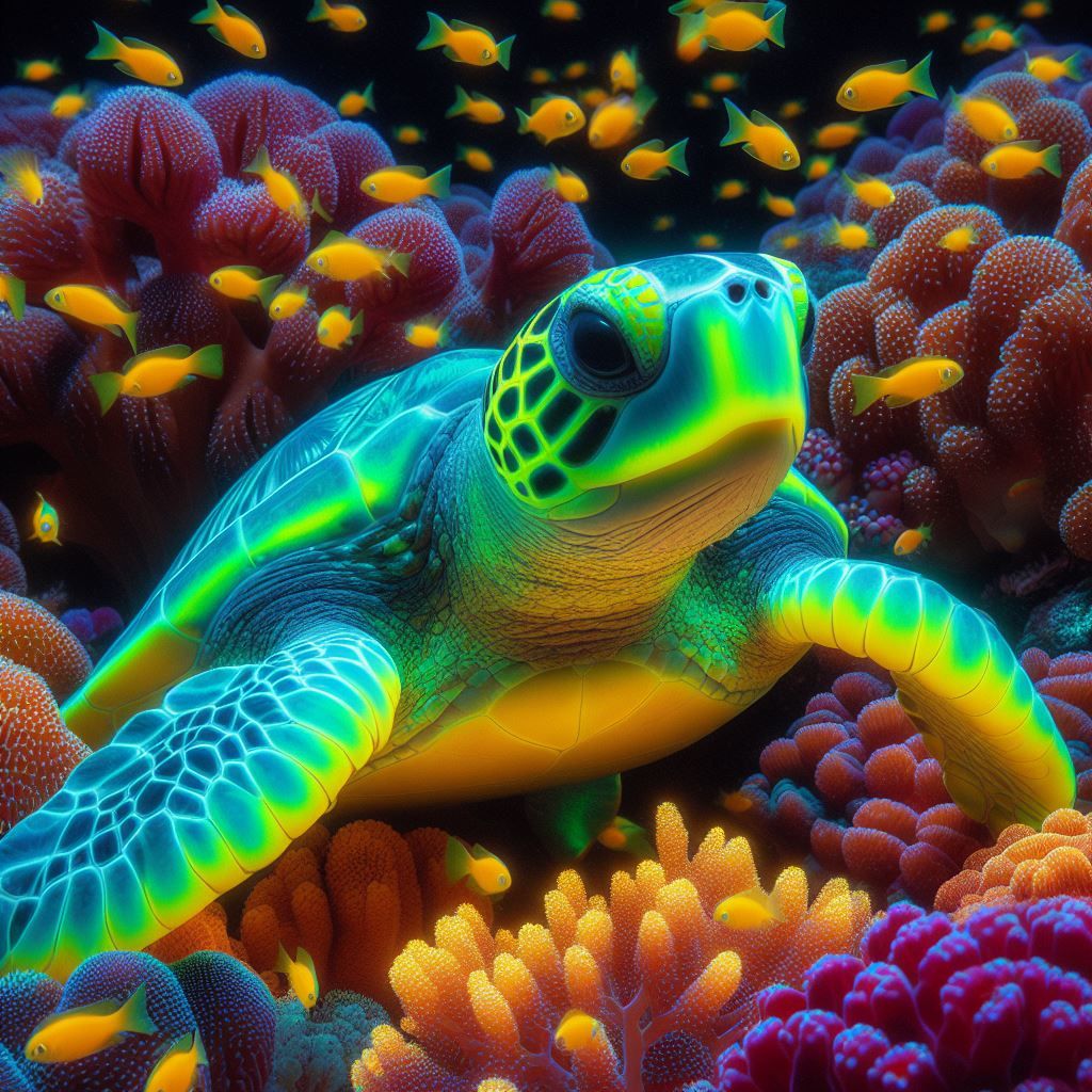 Glowing turtle