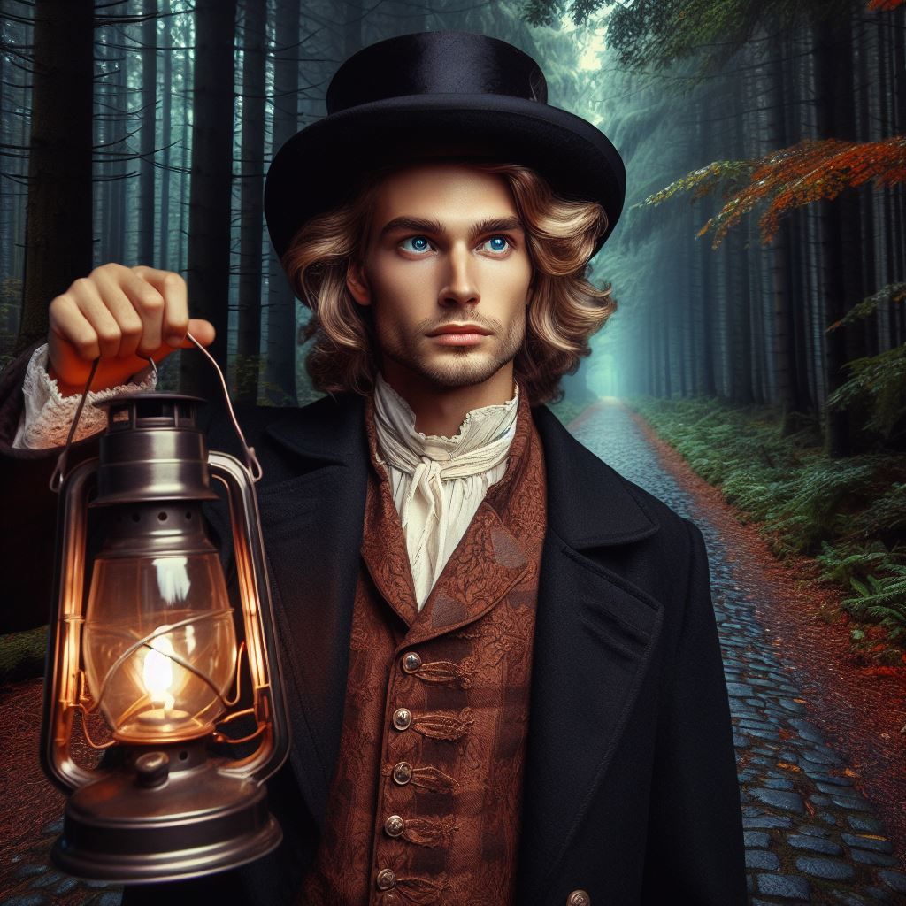 Handsome, Mysterious Man Walking Out of the Forest