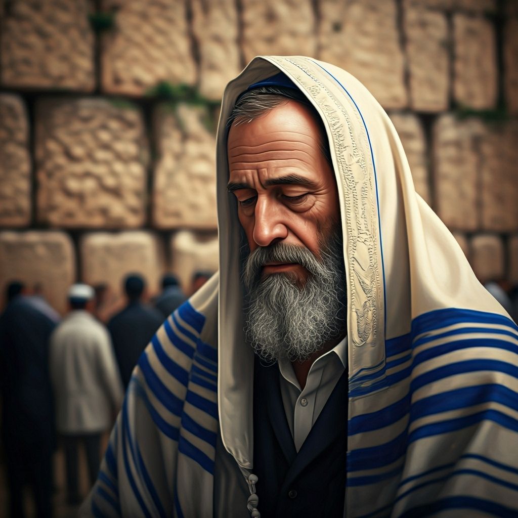 Devout Man at the Western Wall in Jerusalem