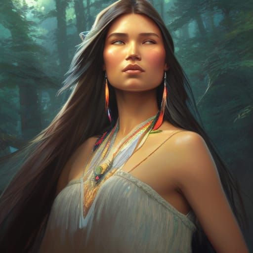 Pocahontas - AI Generated Artwork - NightCafe Creator