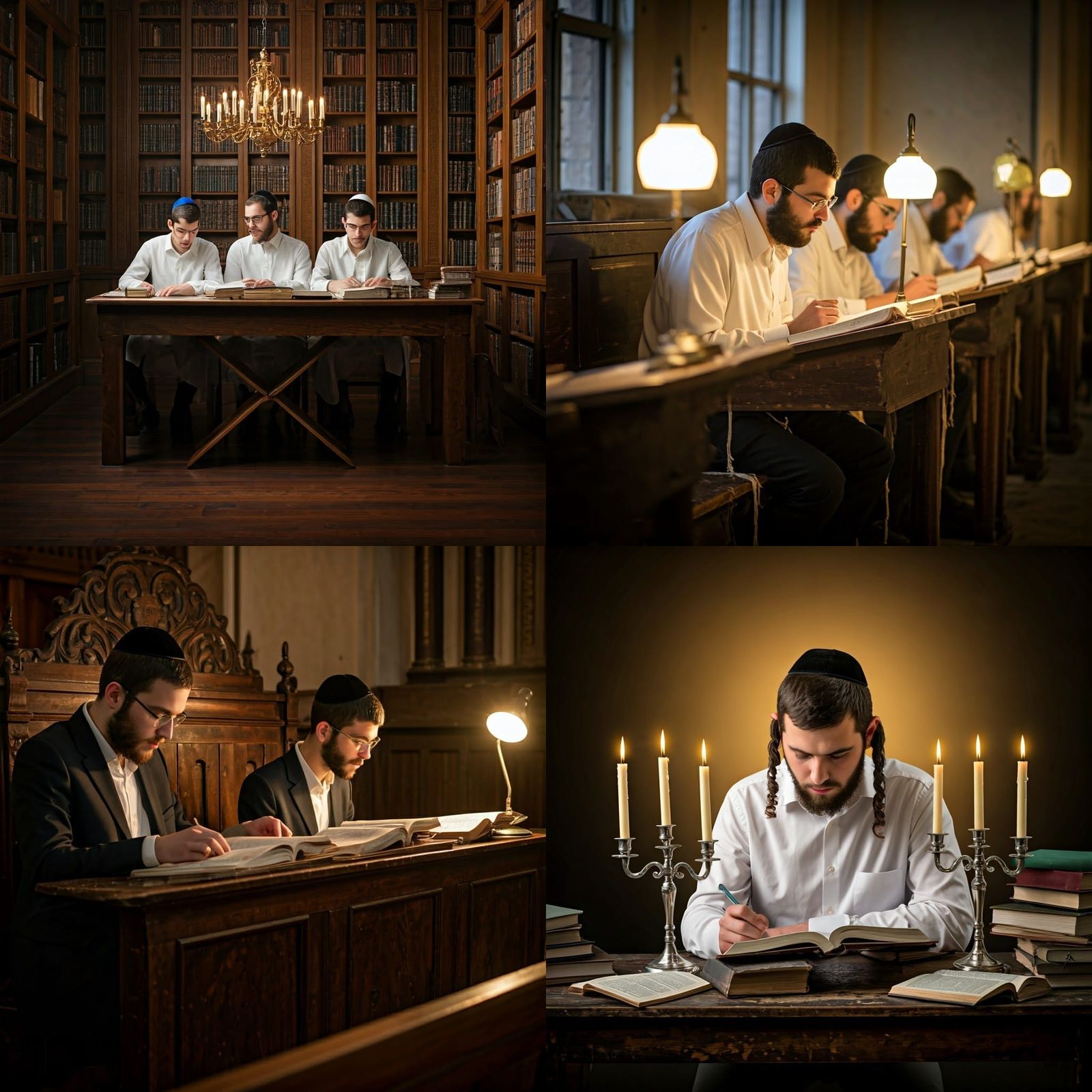 Young Scholars Study with Wooden Benches in Natural Light