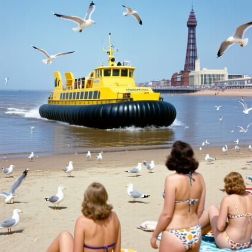 Blackpool to Southport Hovercraft, 1970s,  by @Neelix