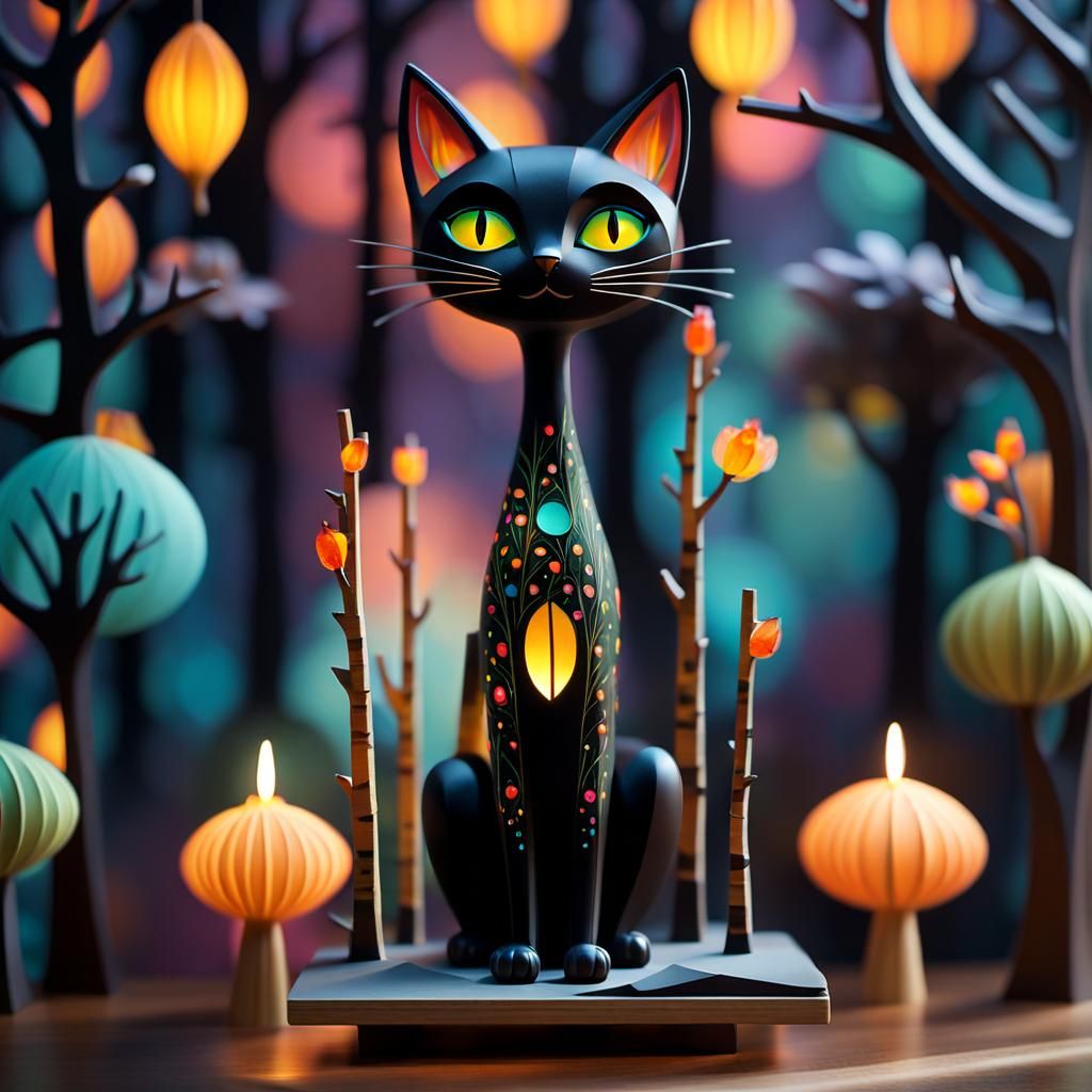 Rosina Wachtmeister Cat Figurine
