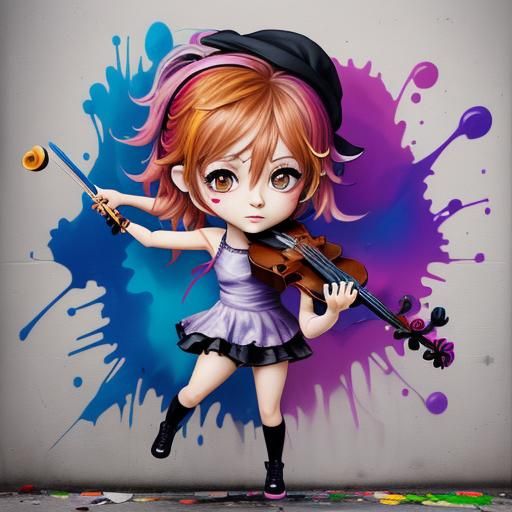 chibi of Lindsey Stirling violin  by @Lulu