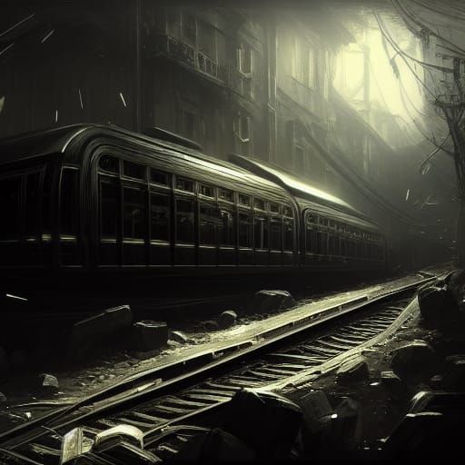 The Abandoned Train - AI Generated Artwork - NightCafe Creator