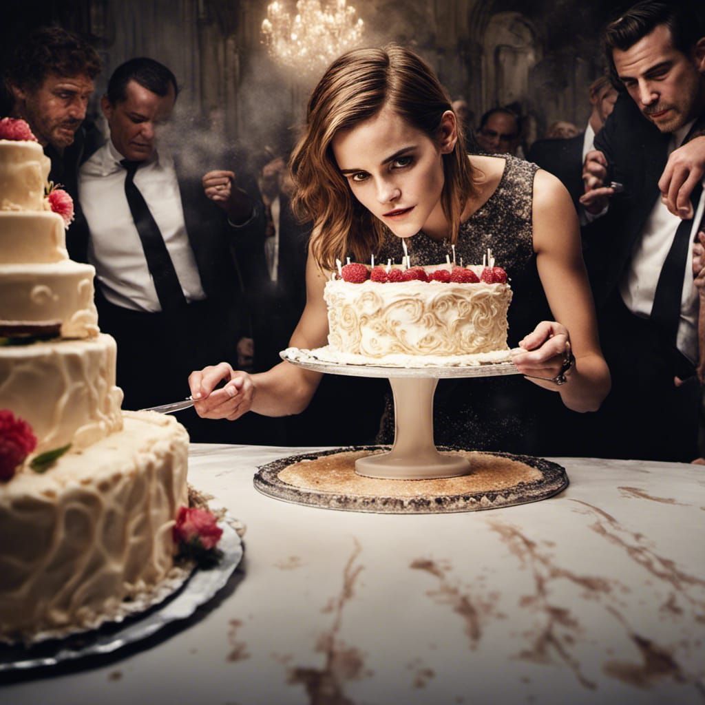 Emma Watson cutting birthday cake - AI Generated Artwork - NightCafe ...