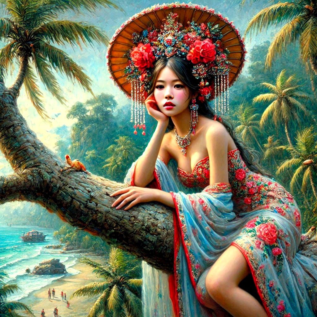 Painting Cute girl form Thailand