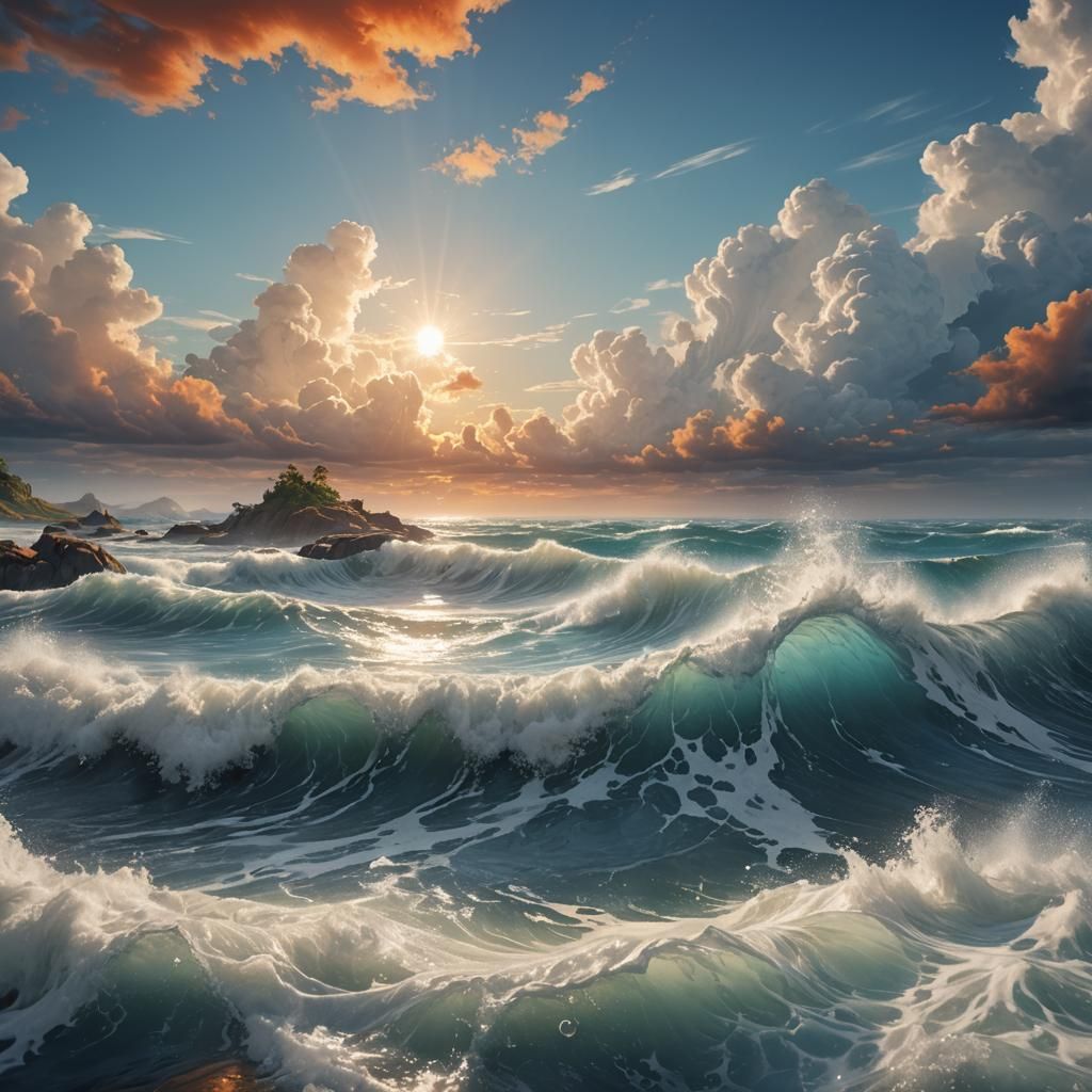 Water Rises to Meet Sky: Fantasy Concept Art