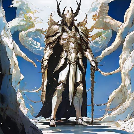 2D drawing Anime style JPN Animated character true form Sirzechs Lucifer himself from 2011 highschool DxD anime tv show as an absolutely ter...