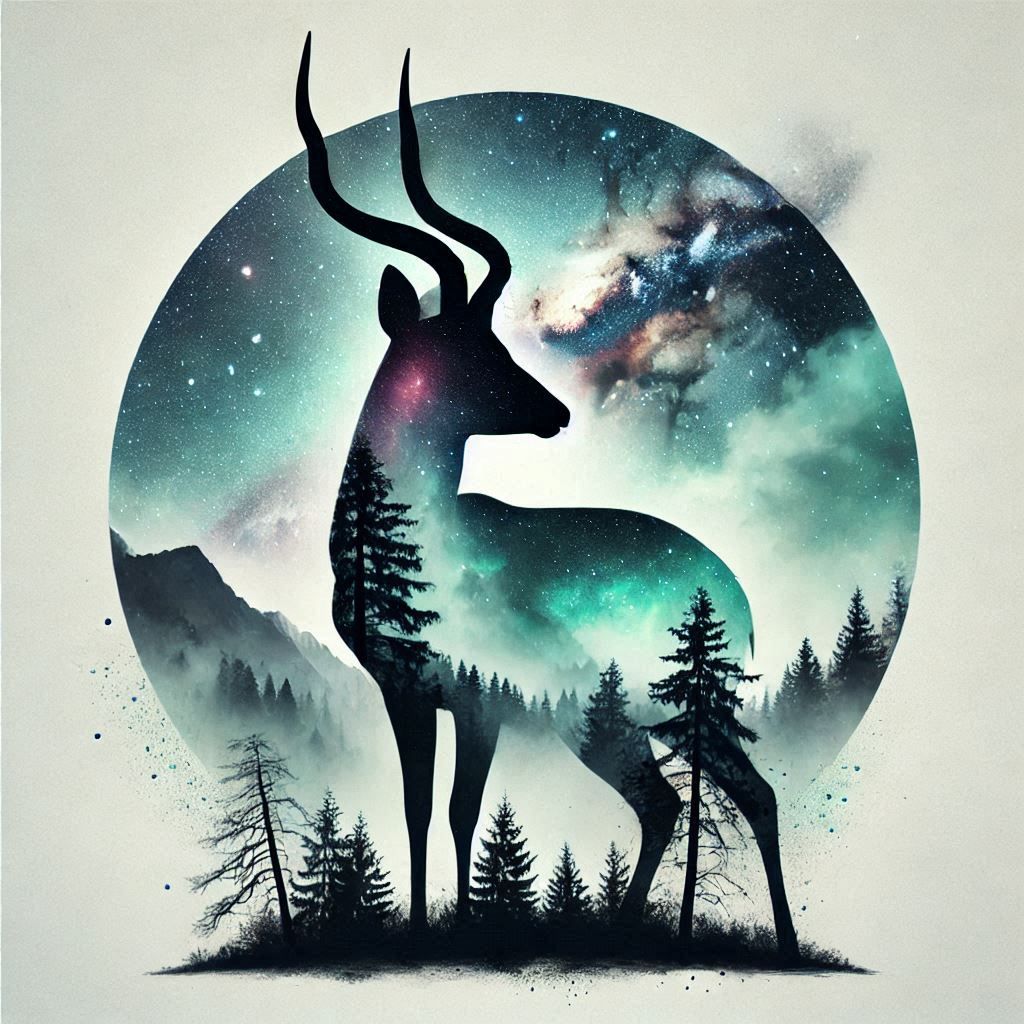 Antelope double exposure