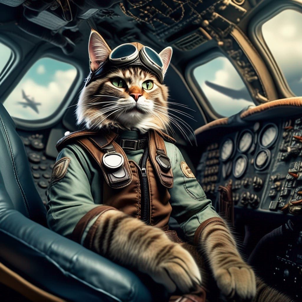 Cat pilot preparing for takeoff  by @EK94