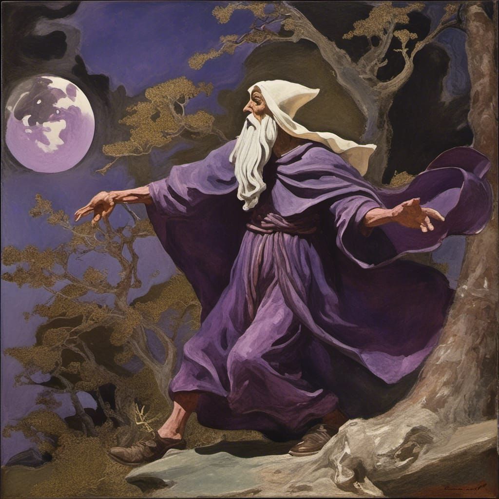 Merlin Casts a Moonlit Spell - AI Generated Artwork - NightCafe Creator