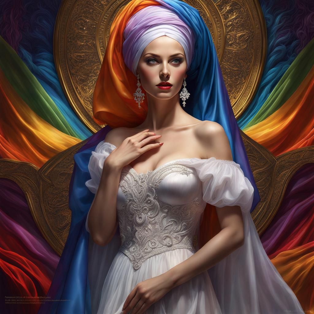 Mature White Statuesque Glamourous Lady Intense Rainbow Red ...