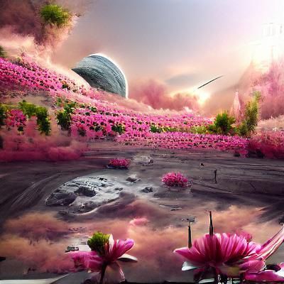 pink flower space