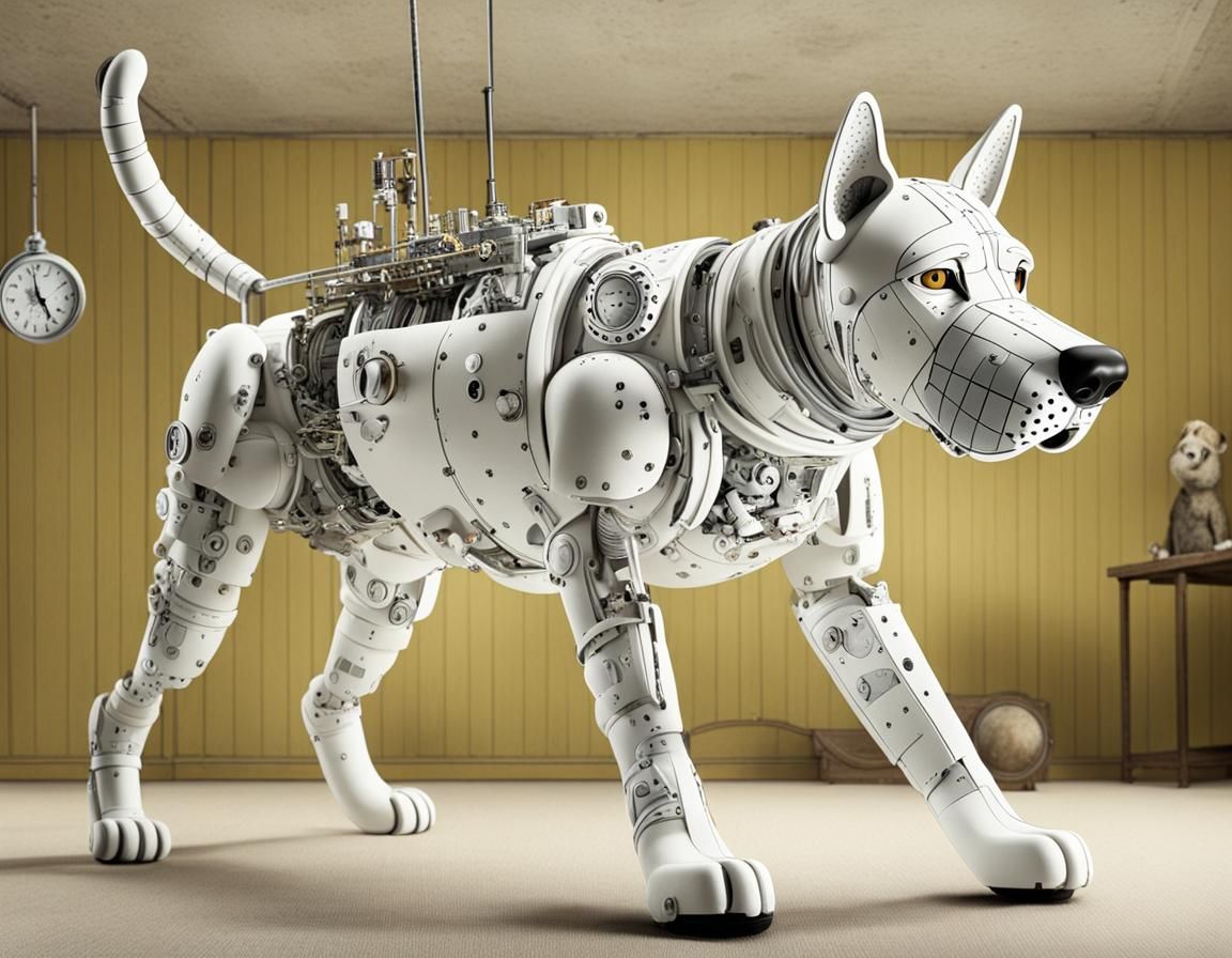 tintin's dog Snowy transformed into a cyborg - AI Generated Artwork ...