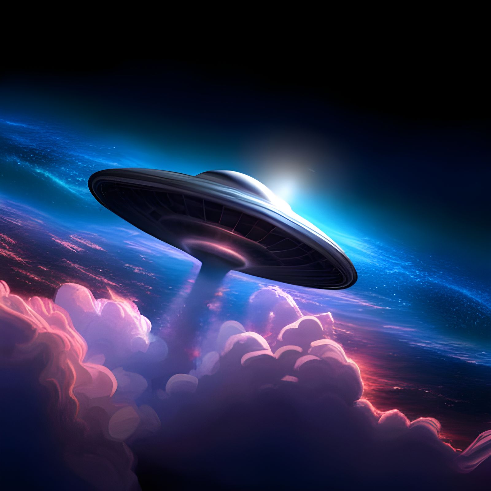 UFO in outer space - AI Generated Artwork - NightCafe Creator