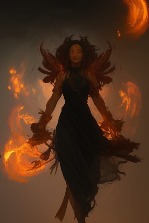 Fire Goddess, head and shoulders portrait, 8k resolution concept art ...