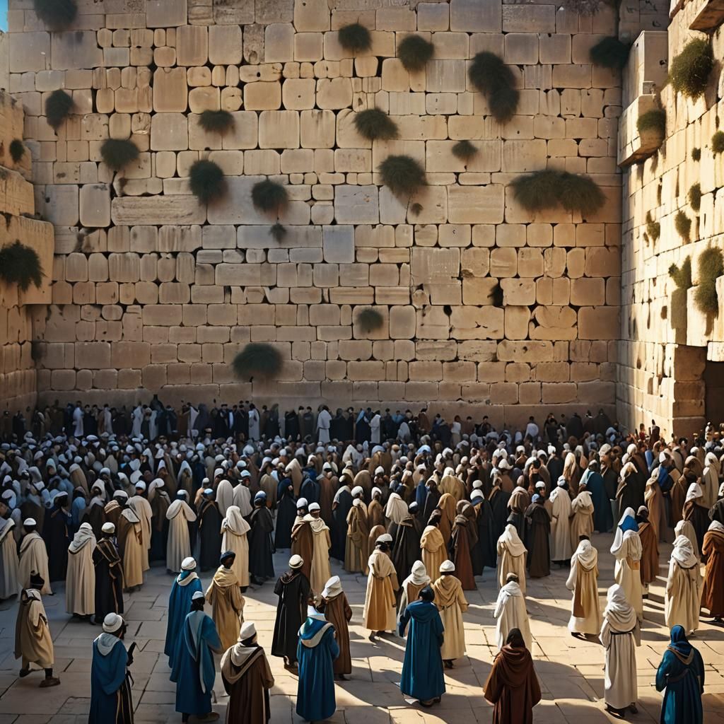 Jews at the Western Wall: Digital Matte Painting