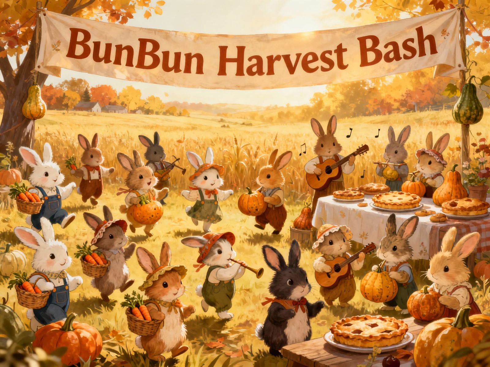 The citizens of Bunnington, celebrating their annual Harvest Festival.  by @DarkJackal