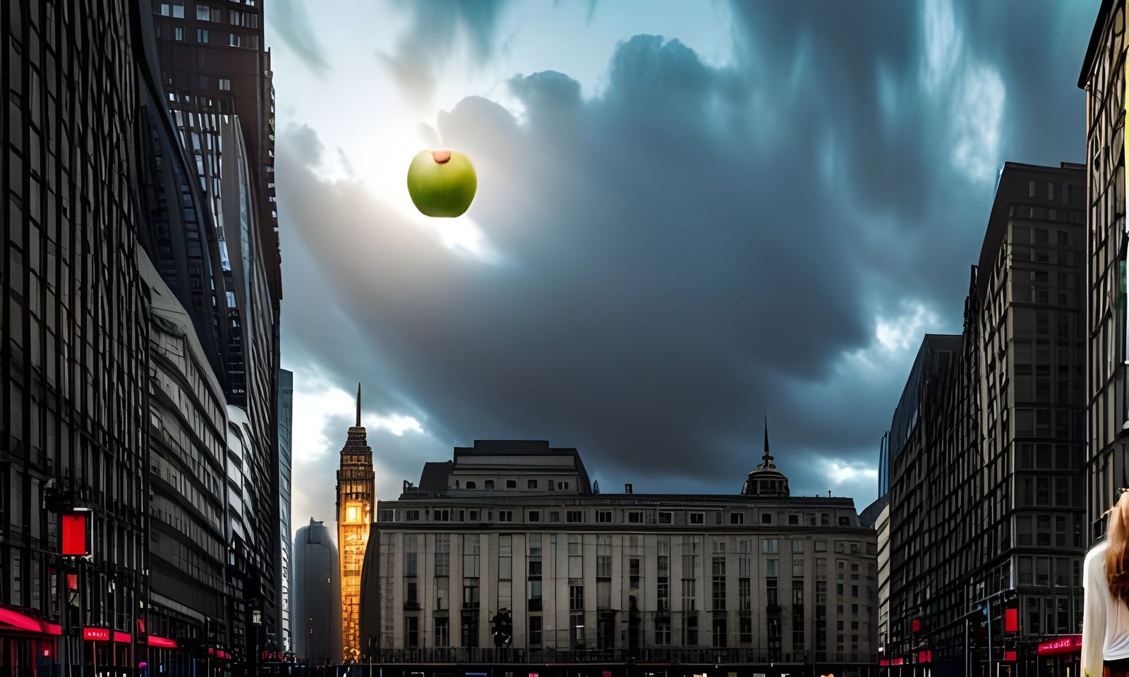 The Big Apple, a giant apple in the middle of Manhattan, an ...