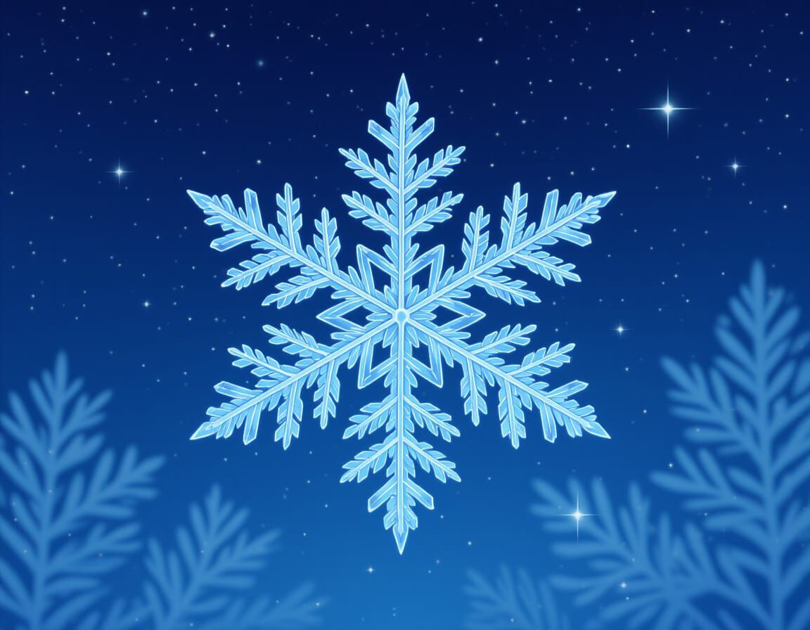 A beautiful white snowflake that flies up, not down