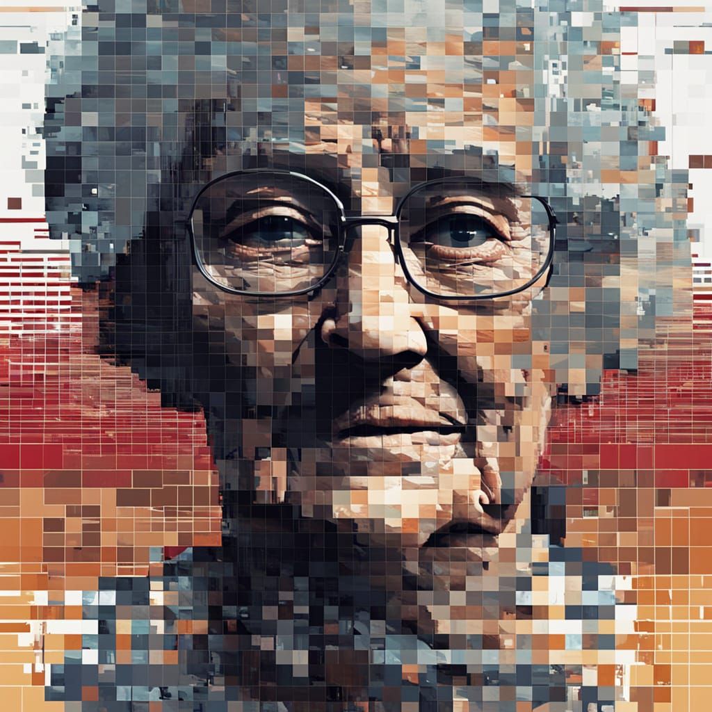 the Glitch Portrait of the old lady   by @Eee17