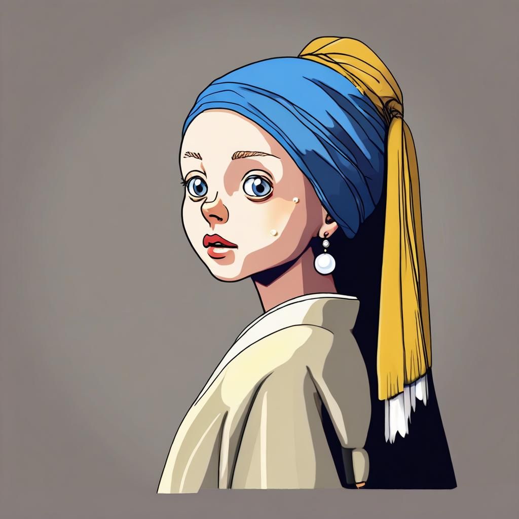 Girl With a Pearl earring in style of “Studio Ghibli!!” - AI Generated ...