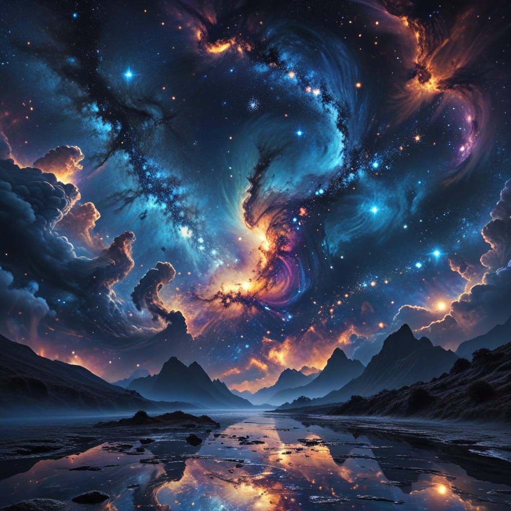 Epic surreal cosmic scene