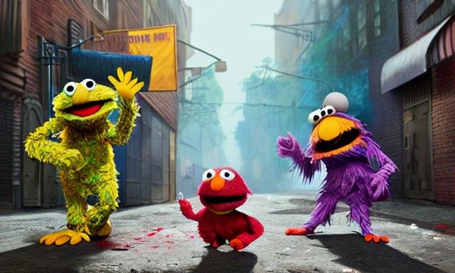 Sesame Street Fight Club - AI Generated Artwork - NightCafe Creator