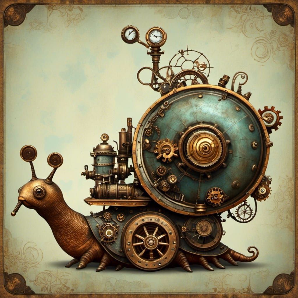 Steampunk Snail<lora:Contemporary-SP:1.0> 