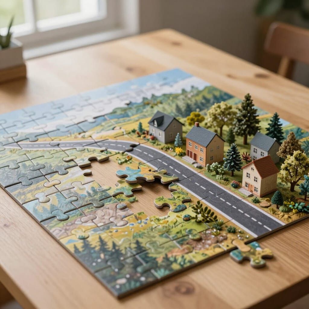 Jigsaw Puzzle Transforms Into Realistic 3D Landscape