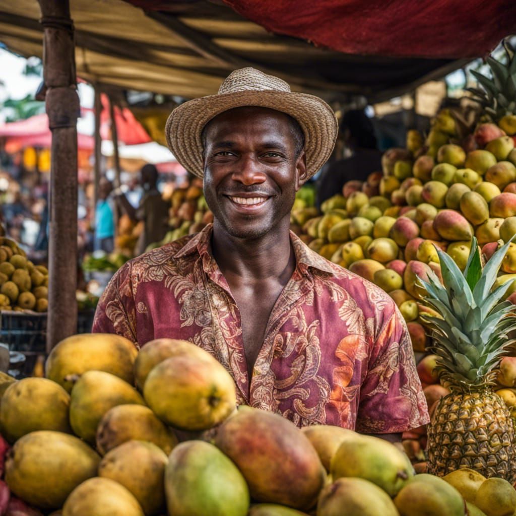 Selling mangoes on an African market  by @CarineVP