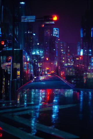 Neon City Streets - AI Generated Artwork - NightCafe Creator