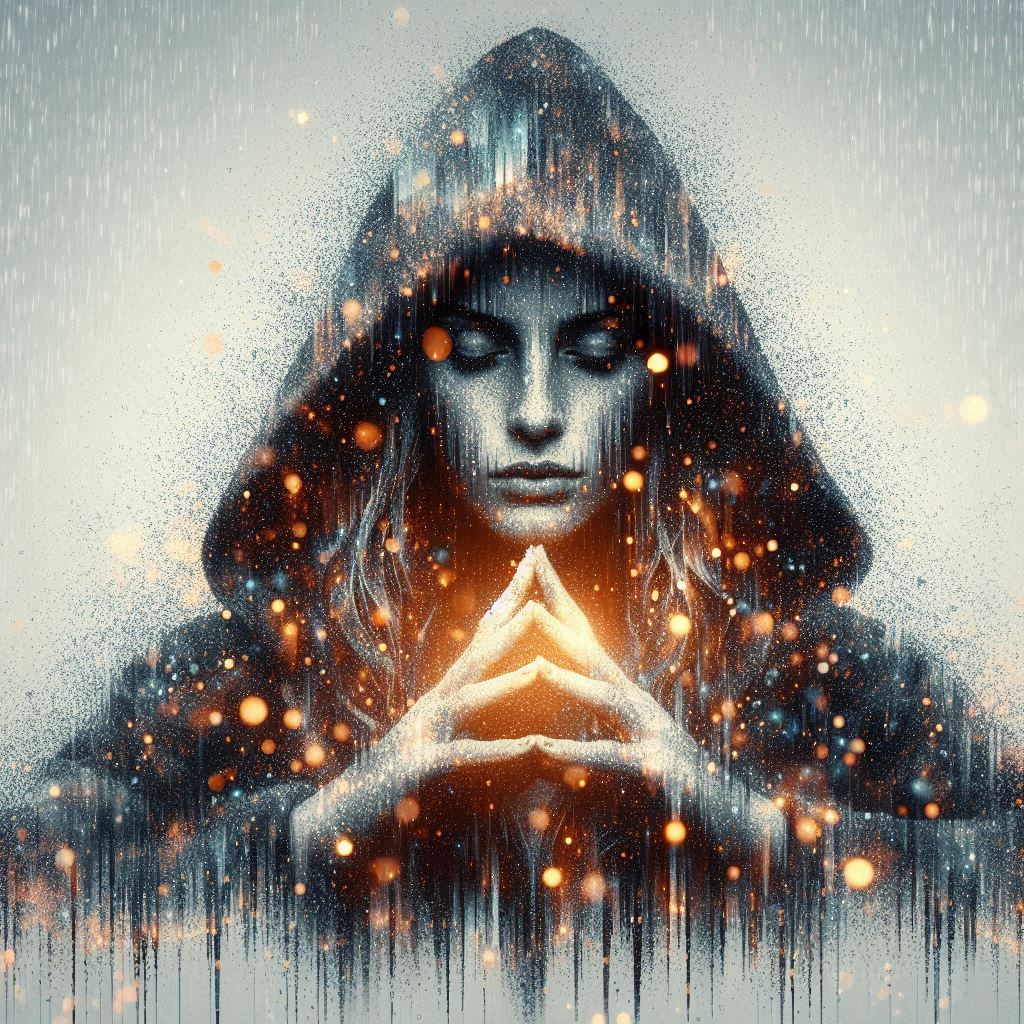 double exposure beautiful fantasy DALL-E 3 portrait landscap...