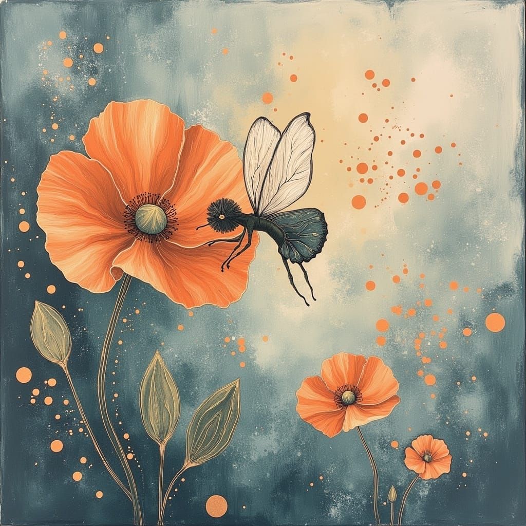 <lora:poppyDream:0.7> a Little peaceful fairy sleeping in a Beautiful poppy 